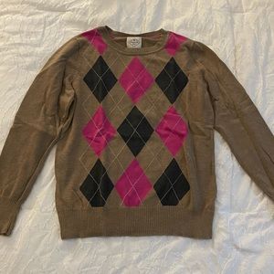 Tan argyle sweater